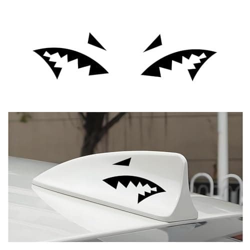 2PCS Personalized Car Stickers Decorate Car Shark Fin AntennaFunny Car Stickers and Decals with Strong AdhesiveUniversal Car Decorations for Car SUV Truck Black