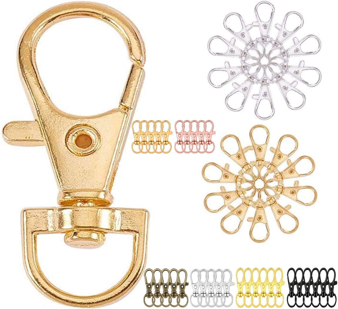 DIY Crafts 5 Pcs, Antique Bronze, Qty 5 Pcs, Swivel Lobster Claw Clasp Snap Hook Metal Lobster Claw Clasps Lanyards Trigger Snap Hooks Strap for Keychain Key Ring (5 Pcs, Antique Bronze)
