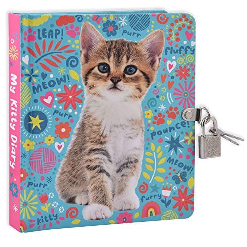 MOLLYBEE KIDS My Favorite Things Lock and Key Diary Notebook for Girls 55 x 625 Inches 208 Lined Pages Padlock with 2 Keys Purple Multicolor