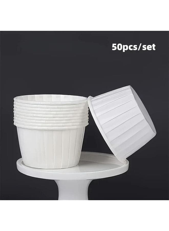 White Cupcake Liners Heat Resistant Greaseproof Baking Cups For Muffins Parties