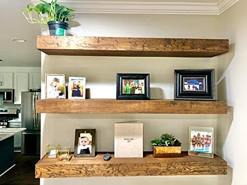 Vm Decor 18 Inch Floating Shelves For Wall Set Of 3 Rustic Wall Mounted Ledge Shelf For Bathroom Bedroom Living Room Sheesham Wood