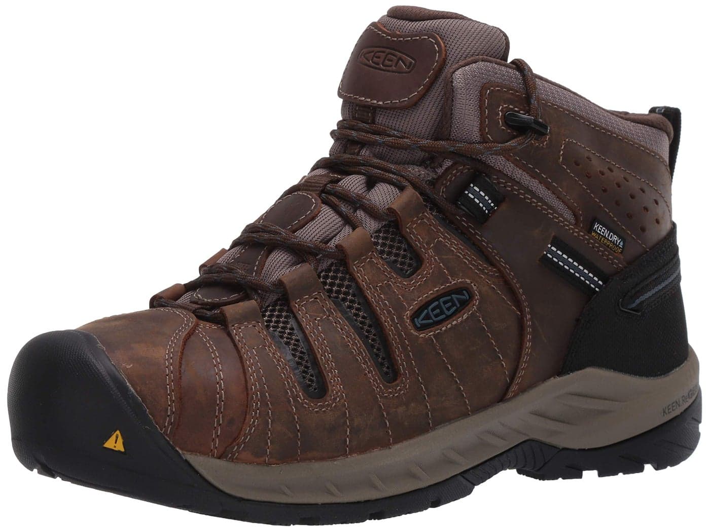 KEEN Utility Mens Flint 2 Mid Height Steel Toe Waterproof Durable Construction Work Boots Cascade BrownOrion Blue 13