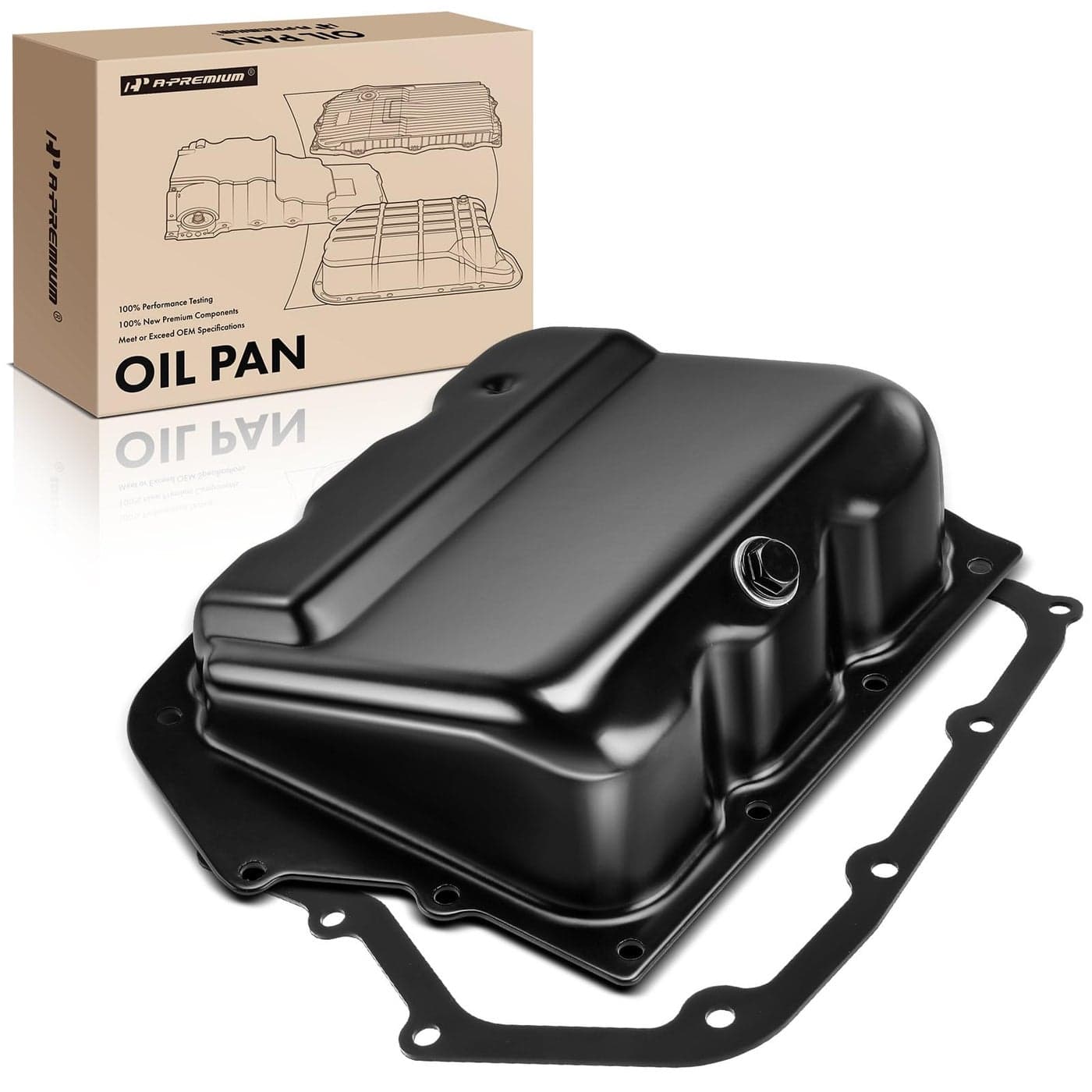 APremium Transmission Oil Pan with Drain Plug Gasket Compatible with 62TE 6Speed Automatic Transmission Chrysler Pacifica 200 Sebring Town Country Dodge Avenger Journey Grand Caravan