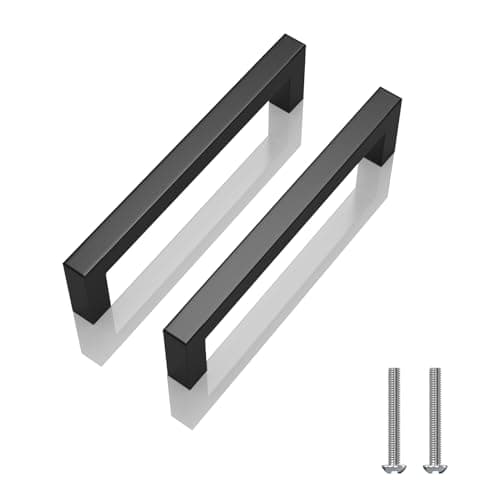 NISUOIEN 20 Pack 3 Inch 76mm Hole to Hole Center Matte Black Cabinet Pulls Stainless Steel Kitchen Cabinet Handles Square Dresser Handles Drawer Pulls