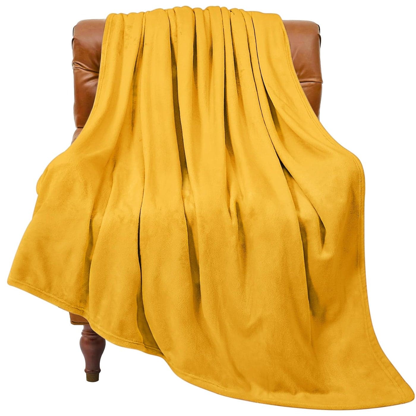 BEDELITE Fleece Blanket Yellow Throw Blanket for Couch Bed Luxury Plush Cozy Fuzzy Blanket 50 x 60 Super Soft Warm Lightweight Throw Blanket for Travel Camping