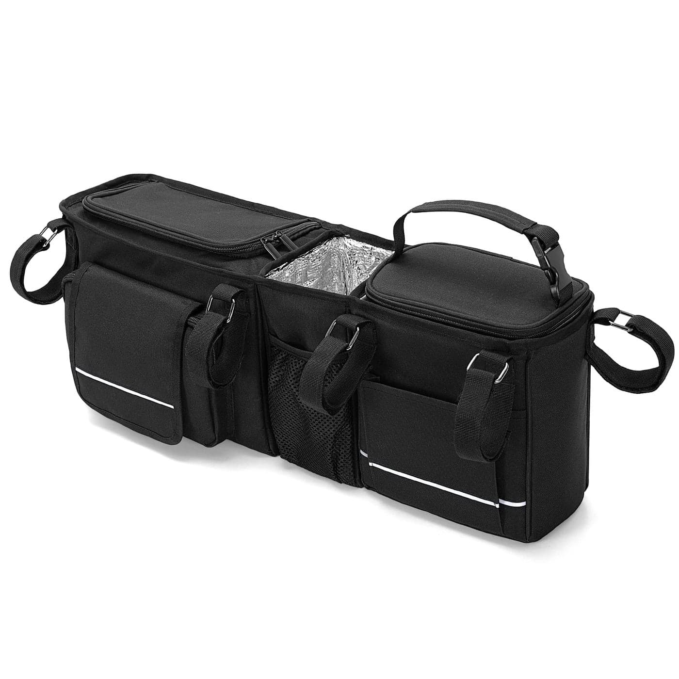 HODRANT Double Stroller Organizer Compatible with BOB Duallie & Compatible with Baby Jogger City Mini GT2 Stroller, Double Stroller Parent Console with Detachable Cooler & Cup Holder, Patent Pending