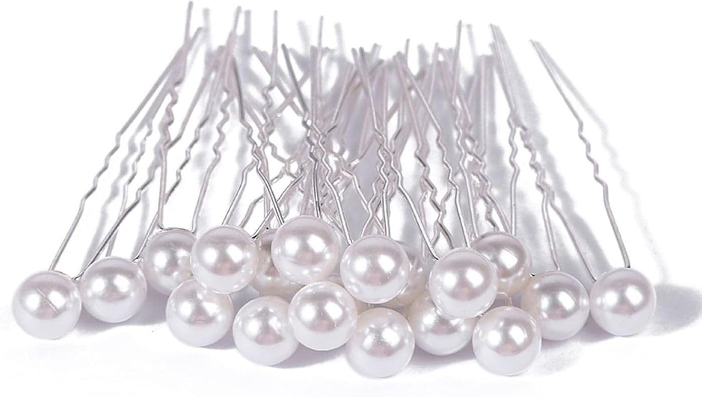 30 Pcs Pearl Hair Pins Wedding Bridal Flower Pins Rhinestone Hair Pins Hair Accessories for Bride Bridesmaid Women Girls Hair Style Silver