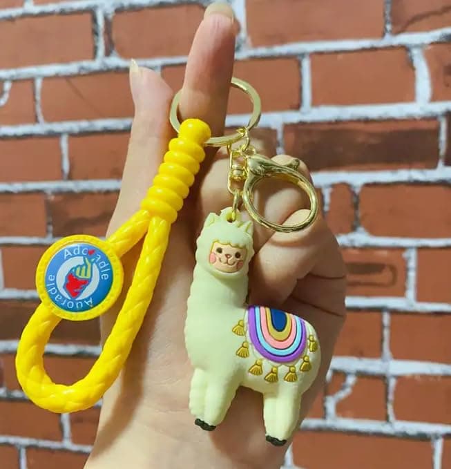 ginoya brothers Cartoon Characters Keychain for Girls Boys, Cute Silicon Keychains Accessories Keyring Key Purse Backpack Car Charms for Kids Gifts. (SHEEP YELLOW)