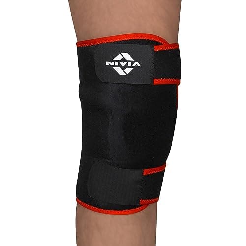 Nivia Adjustable Knee Support with Velcro Strap for Men & Women, for Gym, Knee Sleeves, Knee Braces Pair for Sports & Workout, Comfortable Elastic Sleeve, for Exercise, Running, Cycling