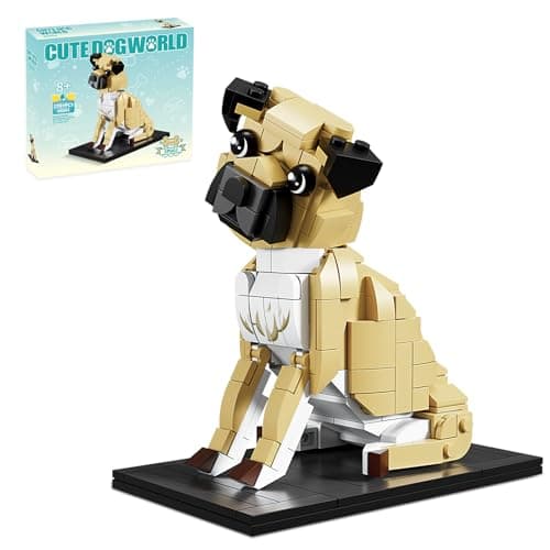KAZI Adorable Dogs Building Toy SetDog Gifts for AnimalLoversIdeas Pug Dog Building Set for Girls and BoysCreative Buildable Toys for Kids 8 and UpParty FavorsGifts for Valentines Day