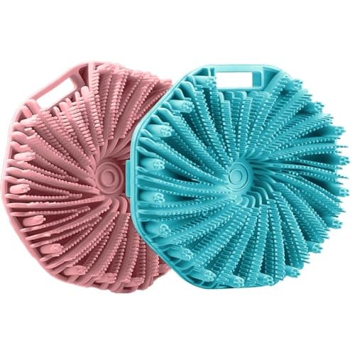 Silicone Body Scrubber for Shower Men Women, Exfoliating Body Scrubbers for Use in Shower, Silicone Body Brush for Showering, Charcoal, Easy to Clean - Body Brush Buffer Scrubber for All Skin Types