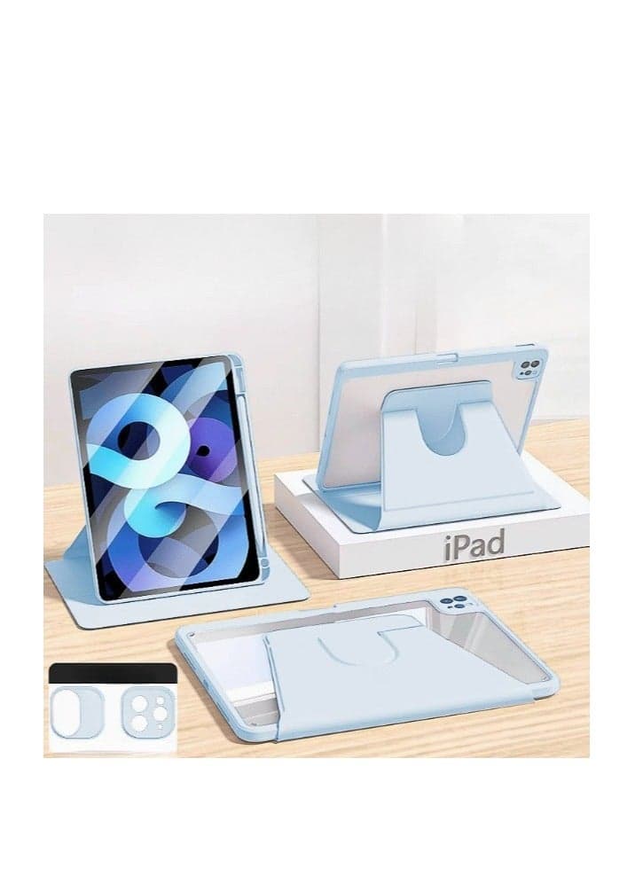 Rotating Case for iPad Air 6th 11 Inch M2 2024/ iPad Air 7th 11 Inch M3 2025/ iPad Air 5th 2022 10.9 Inch/iPad Air 4th 2020 10.9 Inch/iPad Pro 11 inch (2022/2021/2020/2018), 360 Degree Rotation Protective Stand Cover Clear Back, Auto Wake/Sleep