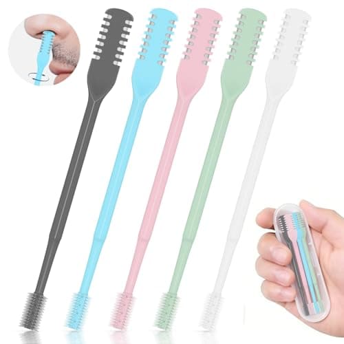 CNURO Nasal Hair Cutter, 5PCS Upgraded 360° Rotating Nose Hair Trimmer, Portable Double-Sided Nose Hair Trimmer for Men and Women, Complete Set in 5 Colors with Soft Brush