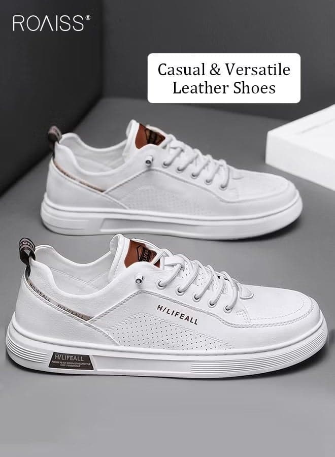 Men Stylish Sneakers, Low Top Slip on Board Shoes, Casual Versatile Shoes for Men, Comfy Sports Shoes with Non-slip Soles, Suitable for Daily Wear and Outdoor Activities White