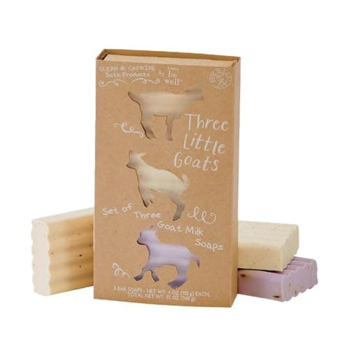 San Francisco Soap Company Simply Be Well Three Little Goats Goat Milk Soap Gift Set of 3 Set I Almond Honey Apricot Lavender