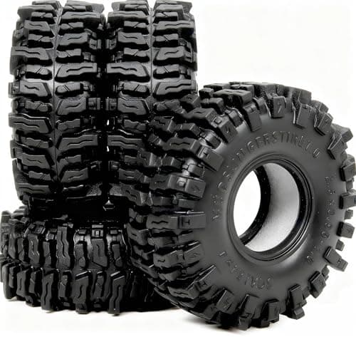 HOBBYSOUL 10 Tires 64 25mm 10 Mud Slingers Tires Super Soft Sticky 10 Crawler Tyre for RC 118 TRX4M 124 SCX24 FCX24 Upgrade