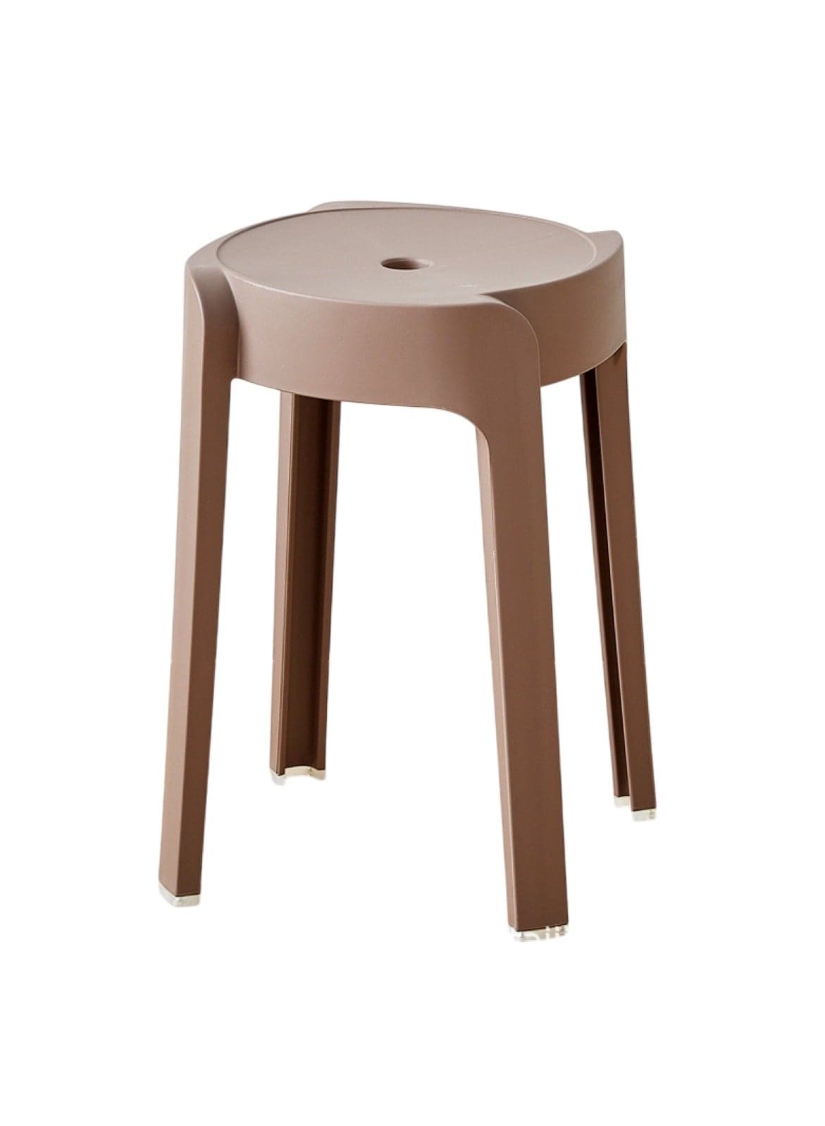 Thickened Plastic Stool for Dining Table & Home Use Stackable, Portable Round Stool (Brown, 30cm)