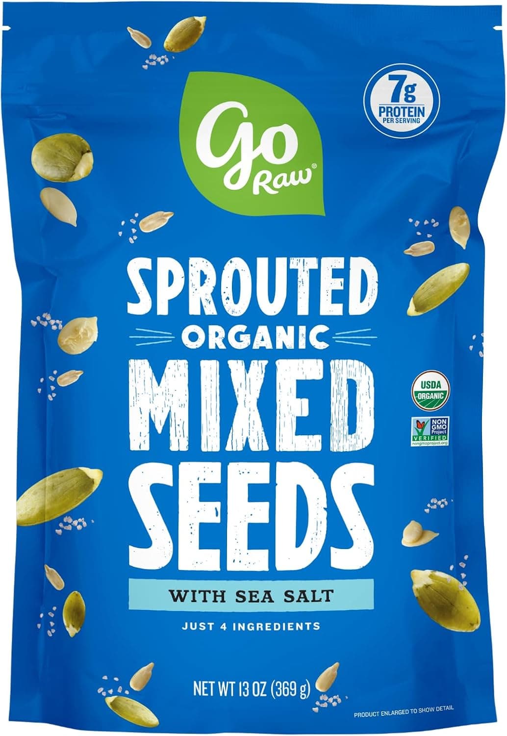 Go Raw Organic Sprouted Mixed Seeds with Sea Salt - 13 oz Resealable Pouch