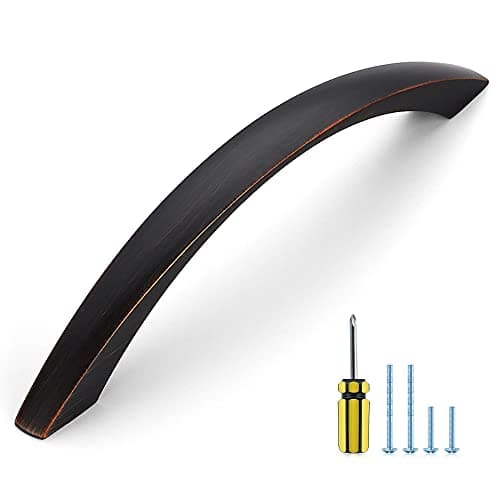 Ravinte 10 Pack Cabinet Pulls 5 Inch Oil-Rubbed Bronze Curved Drawer Pulls for Kitchen Cupboard Arch Pulls for Dresser Drawer Cabinet Hardware Come with Screwdriver