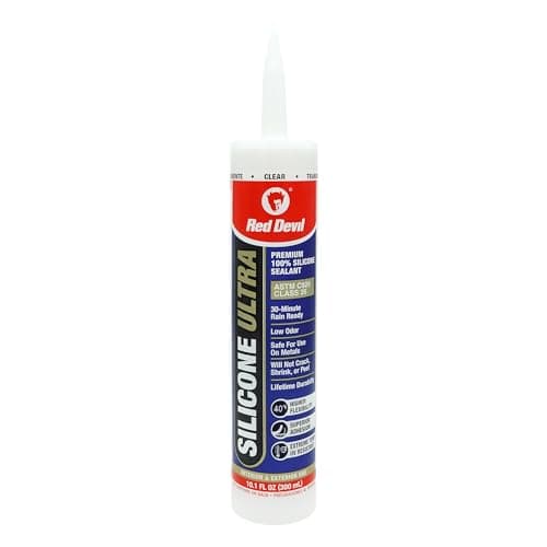 Red Devil 0787 Silicone Ultra 100% RTV Silicone Sealant, 10.1 oz., Clear, 1 Pack