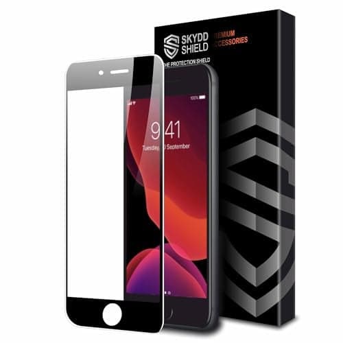 Skyddshield Military-Grade Gorilla Tempered Glass For iPhone SE 2022, SE 2020, iPhone 7 and iPhone 8 (4.7 Inch) With Installation Kit | Edge to Edge Coverage | Black