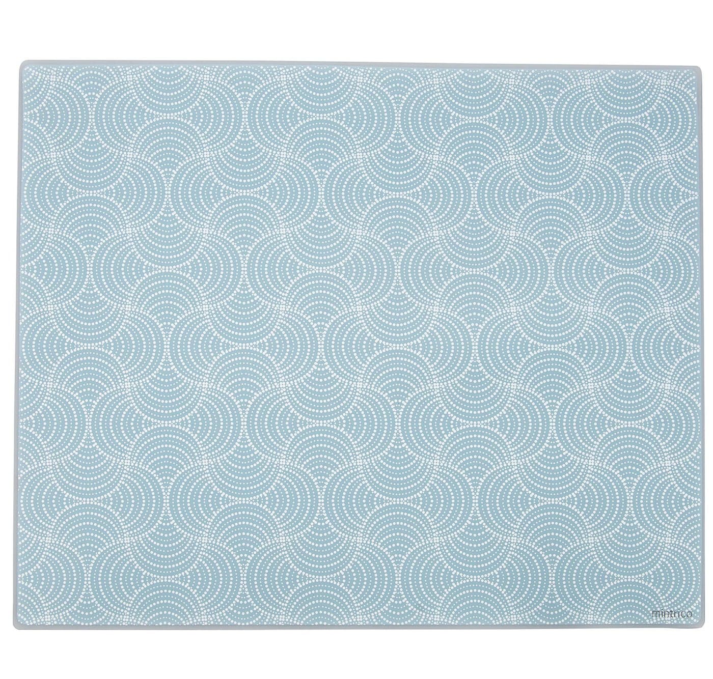 Mintrico placemat for Dining Table Set of 2 Silicone Heat Resistant Non Slip 2 Blue dot