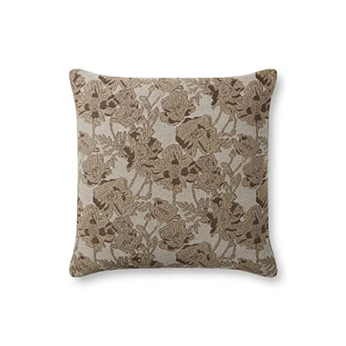 Loloi Chris Loves Julia Matilda Collection PCJ0008 Beige/Mocha 18'' x 18'' Cover Only Cover Pillow