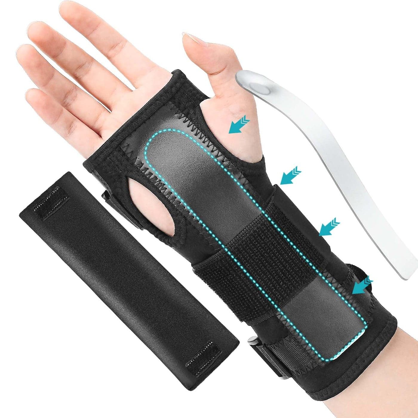 PKSTONE Wrist Splint for CarpalTunnel Syndrome Adjustable Compression Wrist Brace for Right and Left Hand Pain Relief for Arthritis Tendonitis Sprains
