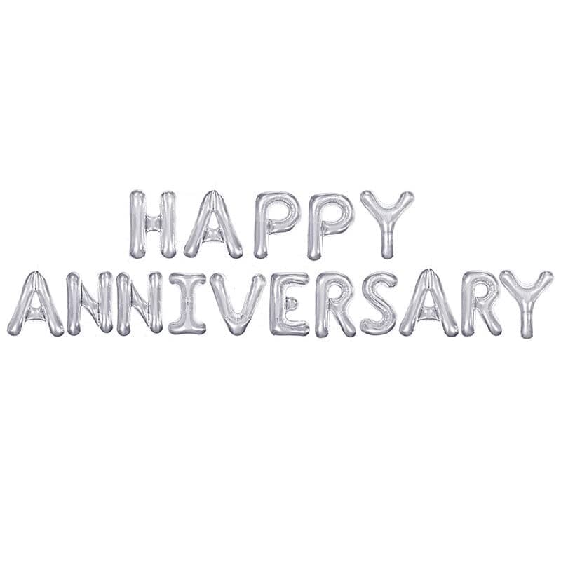 Party Propz Silver Hppy Anniversary Foil Balloon For 25th Anniversary Party Decoration