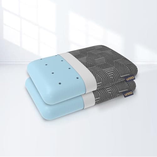 Orista™ Advance Gel Blended Memory Foam Sleep Enhancer Pillow | 2 Year Warranty | Cushions Neck & Shoulder Pain Relief | Orthopedic Pillow Back Side & Stomach Sleepers | 20 x 13 x 4 Inch | Set of 2