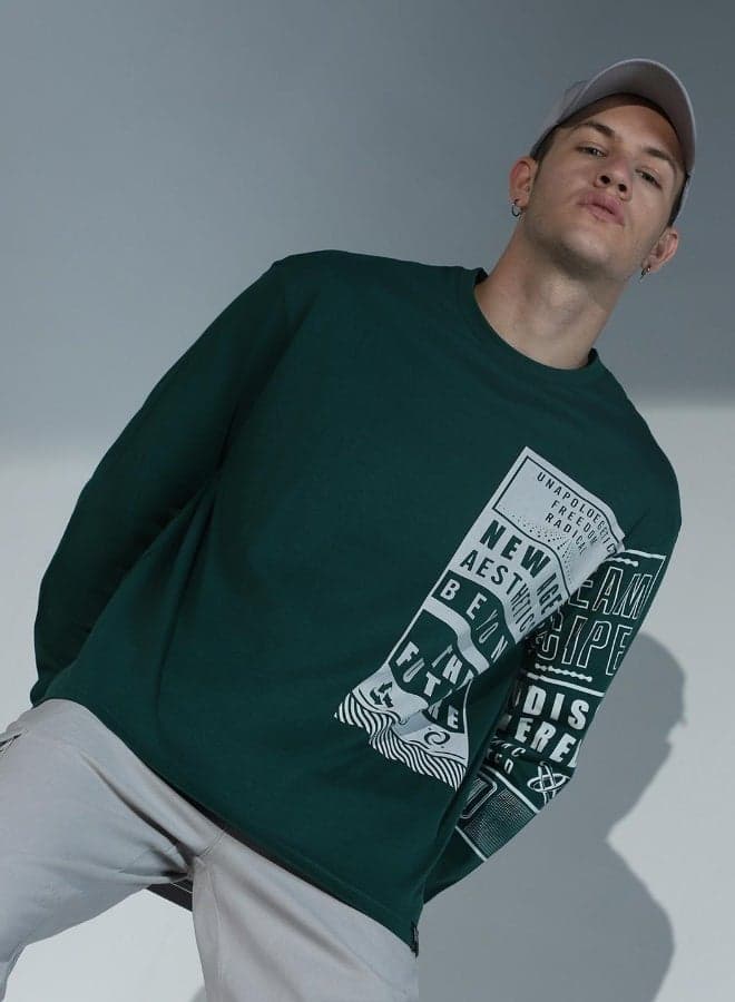 Men Forest Green T-Shirts - Casual Look with a Stylish Twist
