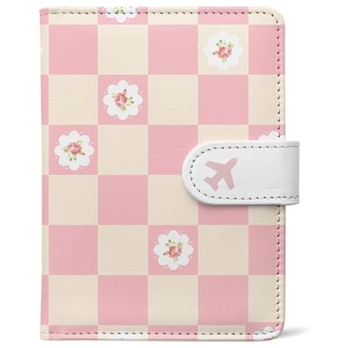 Passport Holder, Travel Wallet Cover with Pen Loop | Cute RFID Blocking Leather Case with Magnetic Closure for Travel Essentials-Sweet