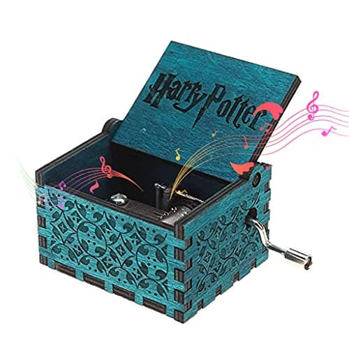 PATPAT Potter Music Box Wooden Classic Music Box with Hand Crank Diwali Gifts for Family-Blue, Kid