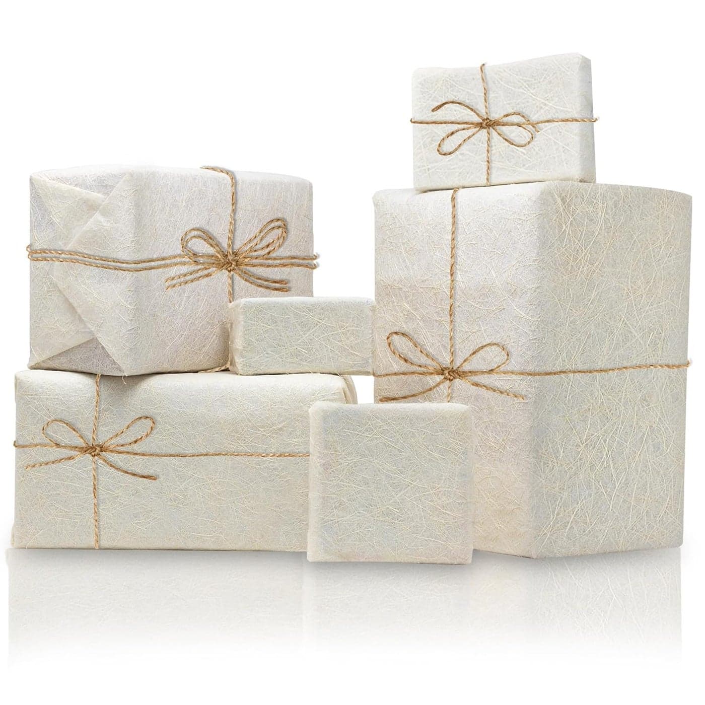 Lakeer Natural Fibre Gift Wrapping Paper-Pack of 10 Sheets, 60cm X 40cm, With Jute Rope for Gift Wrapping, Flower Wrapping, Gift Cover (Eco-Friendly)