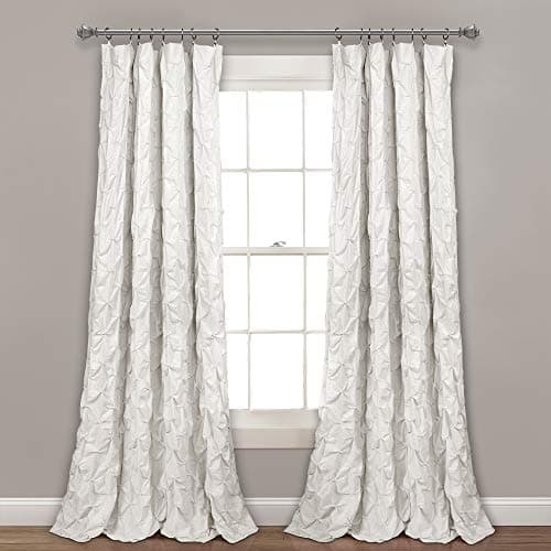 Lush Decor Ravello Pintuck Window Curtain Panel, Single, 52" W x 84" L, White - Luxe Pintuck Embellishment - Chic Textured Design - Traditional Glam & Farmhouse Window Decor