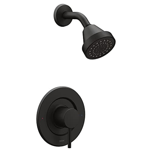 Moen Align Matte Black Posi-Temp Pressure Balancing Modern Shower Trim Kit, Valve Required, T2192BL