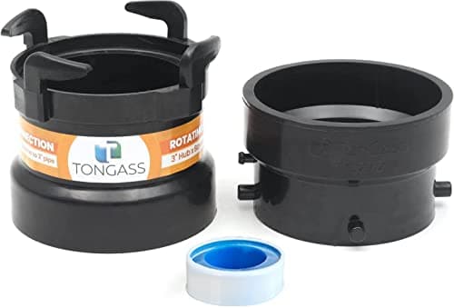 TonGass Combo Pack RV Sewer Hose Fitting Adapter to PVC RV Sewer Connection Termination Adapter 3 Hub x Bayonet Hooks with Thread Seal Tape