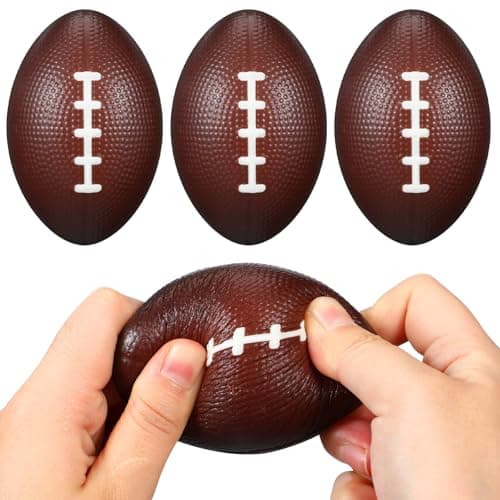 Syhood 4 Pcs 4 Inch Football Foam Stress Balls Adults Football Squeeze Sports Ball Pressure Anxiety Relief Toy Health Toy for Sports Party Favors