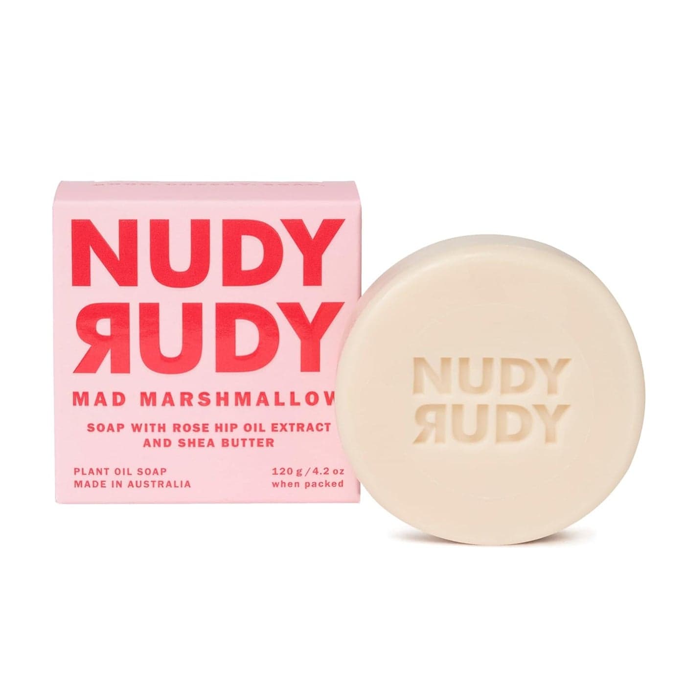 Mad Marshmallow Soap Bar Puck Made with Organic Shea Butter and Rose Hip Oil Triple Milled Bar No Harsh Ingredients All Skin Types 42 oz Made in Australia