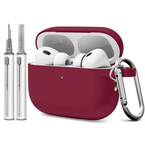 WOYINGER for AirPod Pro 3 Case Cover with Cleaner Kit, Soft Silicone Cover for AirPods Pro 3rd Generation Comes with Keychain for Women Men,Suitable for 3rd Generation Case Wine Red