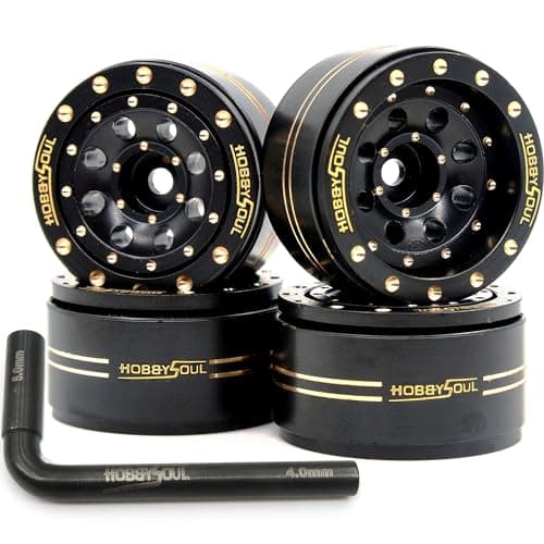 HOBBYSOUL Adjustable Offset Brass 10 Beadlock Wheels Rims 44gRim for RC 118 TRX4M Axial SCX24 90081 Other 124 Micro Crawler 4Pack HS701450