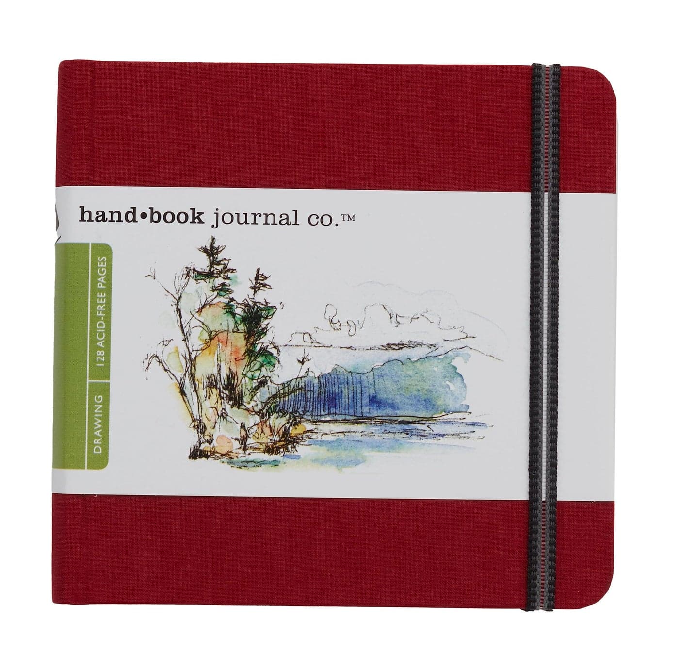 Handbook Journal Co Artist Travelogue Travel Notebook for Drawing and Sketching Vermilion Red Large Landscape 55 x 825 Inches 130 GSM Paper Hardcover wPocket
