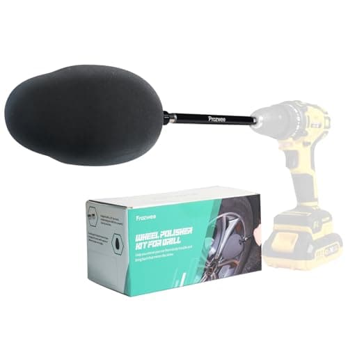 Prozwee Wheel Polisher with Drill Bit Extension,1/4"Hex Shank for Standard Household Drill/Impact Driver,Gourd Head Design is Suitable for Cleaning All Kinds of Wheels, Exhaust Tips, Grilles & etc.