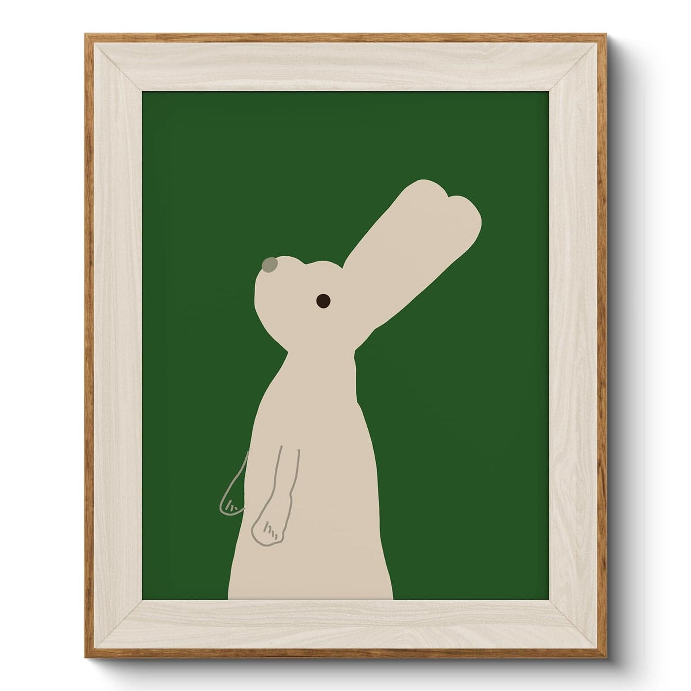 VIYYIEA Framed Wall Art for Living Room Rabbit Canvas Prints Easter Home Decor Cartoon Painting Picture Bathroom Wall Decor Gifts for Friends or Family 12L x 10W