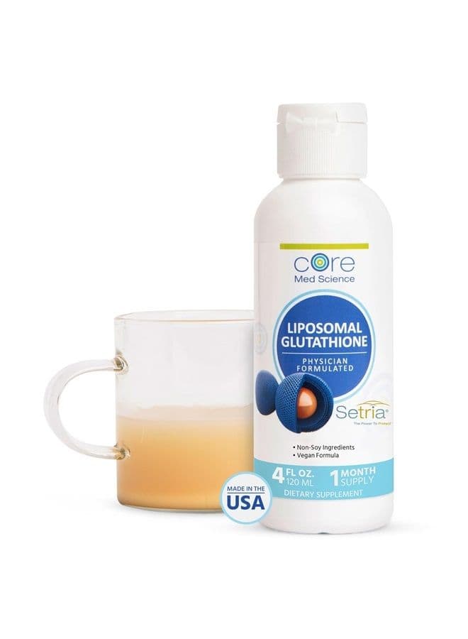 Liposomal Glutathione Liquid Supplement (500mg, 4 Fl Oz) - Pure Reduced Setria with Phospholipid Complex - Antioxidant Supplement for Energy, Brain Health, Skin & Liver Health