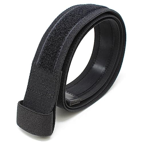 BC Belts Flexible Black Nylon Belt with Adjustable Hook and Loop Closure – No Buckle No Metal and TSA Approved (Black-L)