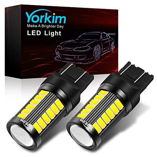 Yorkim 7440 Led Bulb Bright White Lights, T20 Led Bulb, 7443 7441 Led Bulbs, W21W Lights, 7444 Bulbs for reverse/backup/brake light - 5730 33 SMD pack of 2