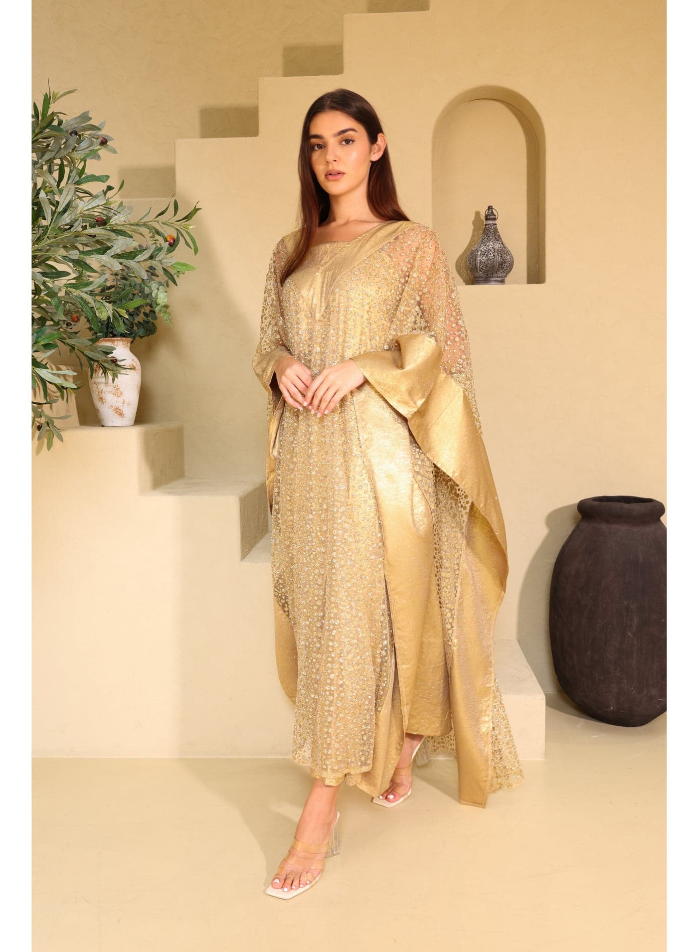 Luxury Layered Gold Beads Jalabiya