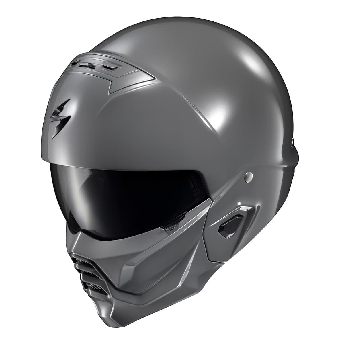 ScorpionEXO Covert 2 Open Face 34 Full Mode Motorcycle Helmet Bluetooth Ready Speaker Pockets Interchangeable Mouth Cover DOT Approved Solid Cement Grey Large