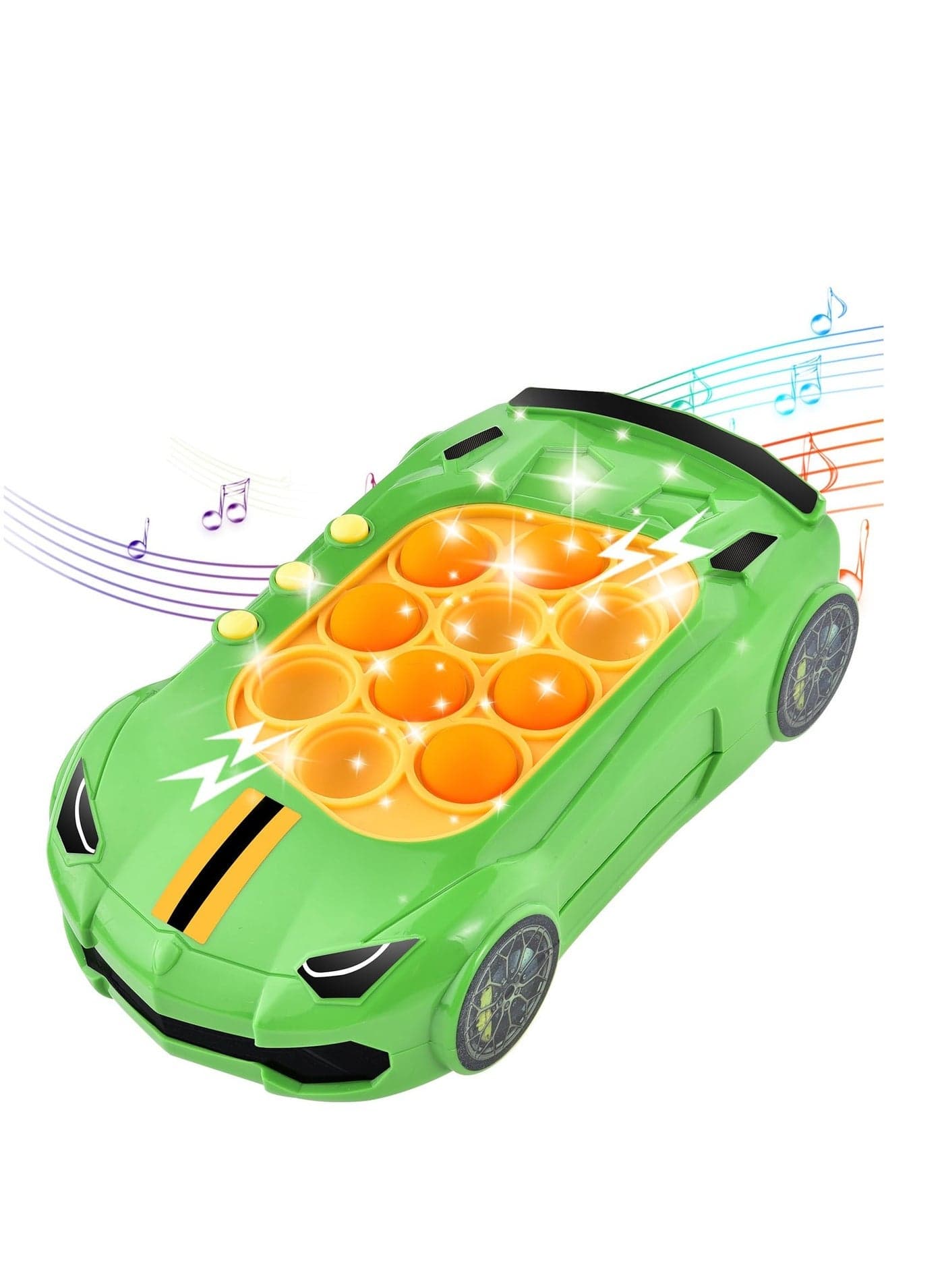 Fast-Push Bubble Pop Game, Stress-Relief Fidget Toy with 4 Modes, Handheld Bubble Machine for Kids 3-8+, Birthday Gift, Green Color, High-Pop Sensation, Durable Plastic Constructi